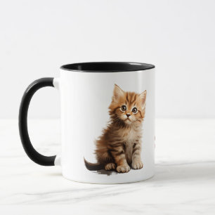 ​Adorable Ginger Kitten "Stay Pawsitive" Two-Tone  Mug