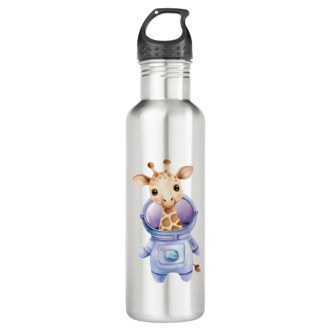 Adorable Giraffe Astronaut Illustration Classic T- 710 Ml Water Bottle (Front)