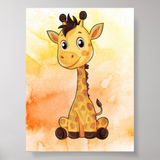 Adorable Giraffe Baby Poster! Perfect Nursery Deco Poster
