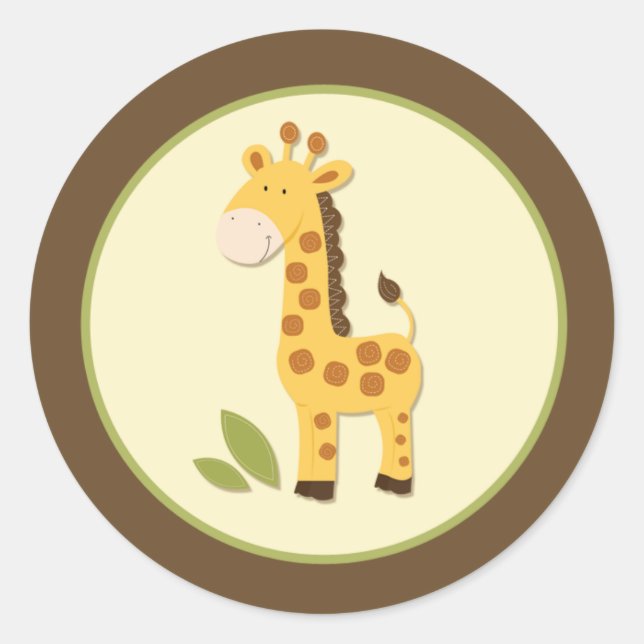 Adorable Giraffe Envelope Seals or Toppers (Front)