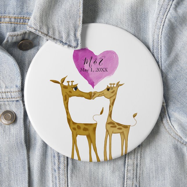 Adorable Giraffe Lovers  6 Cm Round Badge (In Situ)