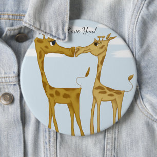 Adorable Giraffe Lovers  6 Cm Round Badge