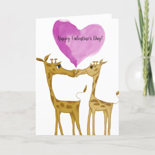 Adorable Giraffe Lovers Holiday Card