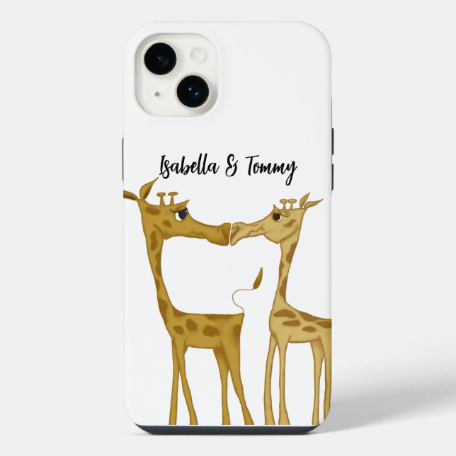 Adorable Giraffe Lovers iPhone Case (Back)