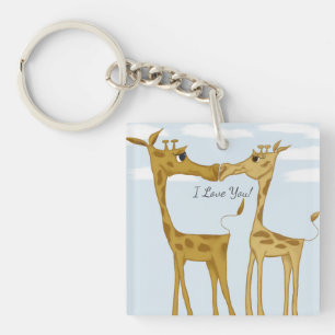 Adorable Giraffe Lovers  Key Ring
