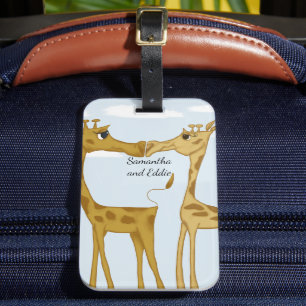 Adorable Giraffe Lovers Luggage Tag