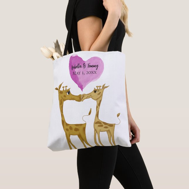 Adorable Giraffe Lovers Tote Bag (Close Up)
