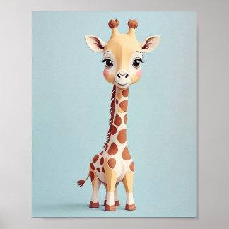 Adorable Giraffe - Safari Animal Nursery Wall Art