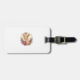 Adorable Giraffe Surrounded By Flowers _5 Luggage Tag