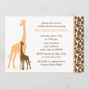 Adorable Giraffes Baby Shower Invitation