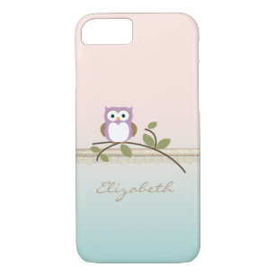 Adorable Girly Cute Owl,Personalised Case-Mate iPhone Case