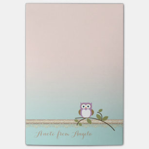 Adorable Girly Cute Owl Post-it Notes