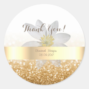 Adorable Girly,Daisy ,Glittery,Bokeh ,Personalised Classic Round Sticker