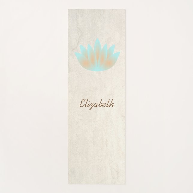Adorable Girly  Lotus Flower -Personalised Yoga Mat (Front)