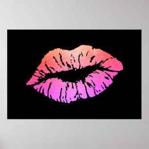 Adorable Glittery Lips,Kiss Poster