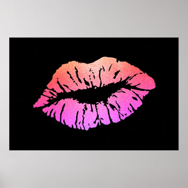 Adorable Glittery Lips,Kiss Poster (Front)