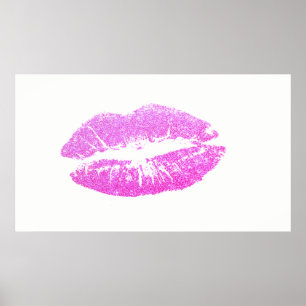 Adorable Glittery Lips,Kiss Poster