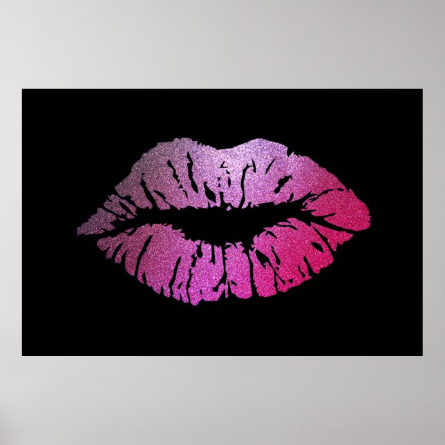 Adorable Glittery Lips,Kiss Poster (Front)