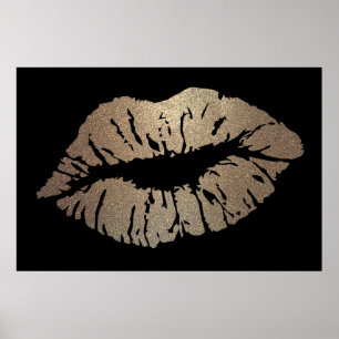 Adorable Glittery Lips,Kiss Poster