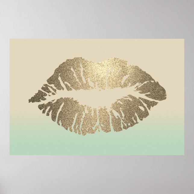 Adorable Glittery Lips,Kiss Poster (Front)