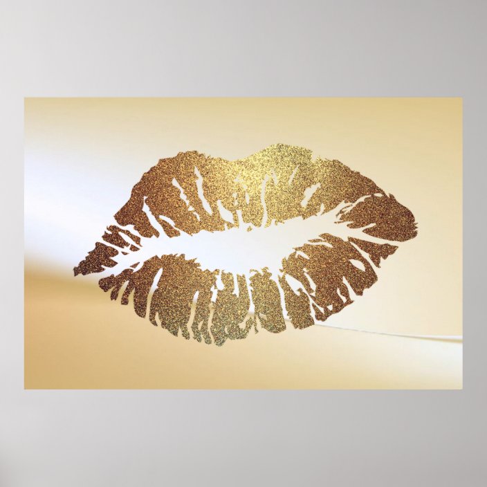 Adorable Glittery Lips,kiss Poster 