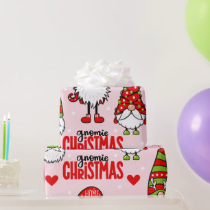 Adorable Gnome Gnomie Christmas Holiday Pattern Wrapping Paper