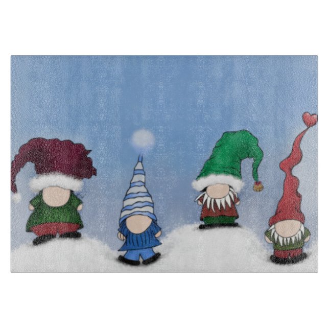 Adorable Gnome Posse Cutting Board (Front)