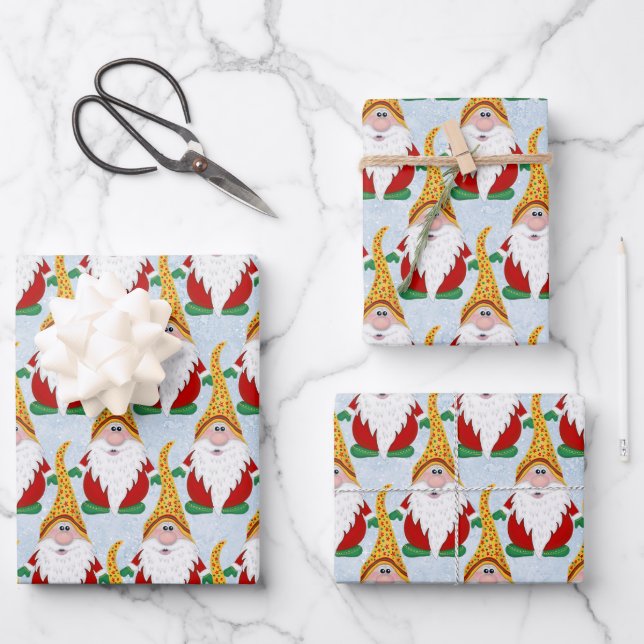 Adorable Gnome Xmas Christmas Kids Wrapping Paper Sheet (Front)