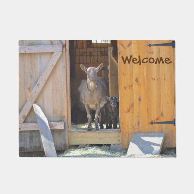 Adorable Goat Welcome Mat (Front)