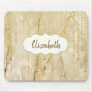 Adorable Gold Diamonds, Marble -Personalised Mouse Mat