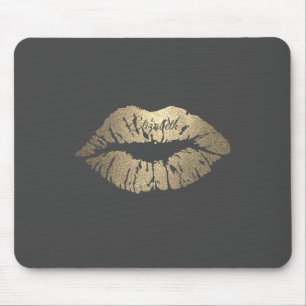 Adorable Gold Glitter Lips-Personalised Mouse Mat