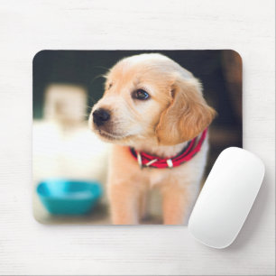 Adorable Golden Retriver Puppy Mouse Mat