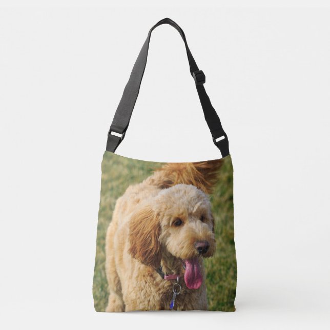 Adorable Goldendoodle Dog Crossbody Bag (Front)