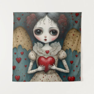 Adorable Gothic Valentine Doll Tapestry
