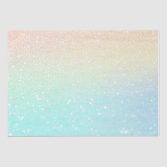 Adorable Gradient Glitter, Green, Peach  Tissue Paper (Front)
