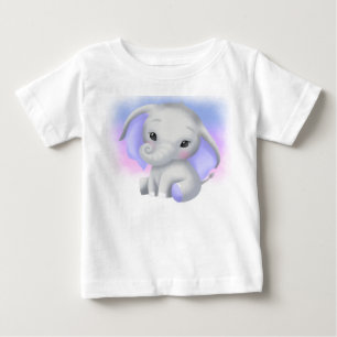 ADORABLE GRAY ELEPHANT WITH PURPLE EARS BABY T-Shirt