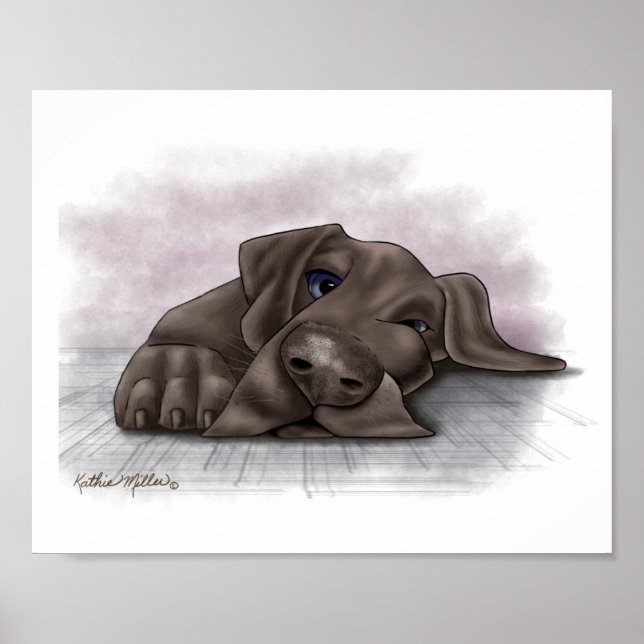 Adorable Great Dane Cartoon Poster (Front)