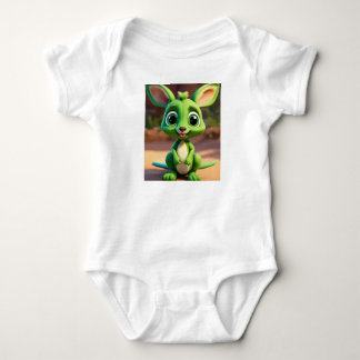 Adorable Green Baby Kangaroo Bodysuit