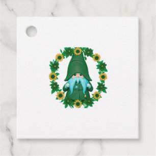 Adorable Green Gnome - Sweet Boho Gnome Flower Des Favour Tags