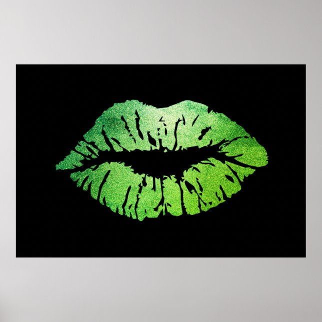 Adorable Green Lips,Kiss Poster (Front)