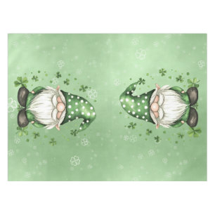 Adorable Green St. Patrick's Day Gnomes Tablecloth