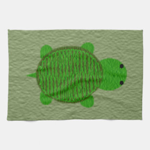 Adorable Green Turtle Tea Towel
