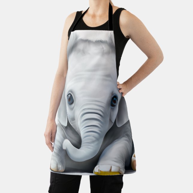 Adorable Grey Baby Elephant  Apron (Insitu)