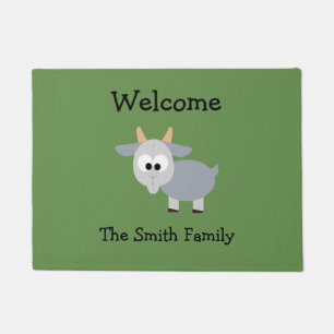 Adorable Grey Goat Doormat