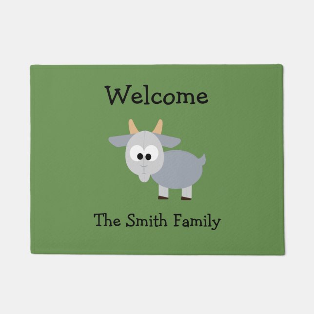 Adorable Grey Goat Doormat (Front)