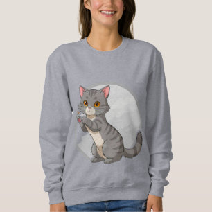 Adorable Grey Tabby Kitten Sweatshirt