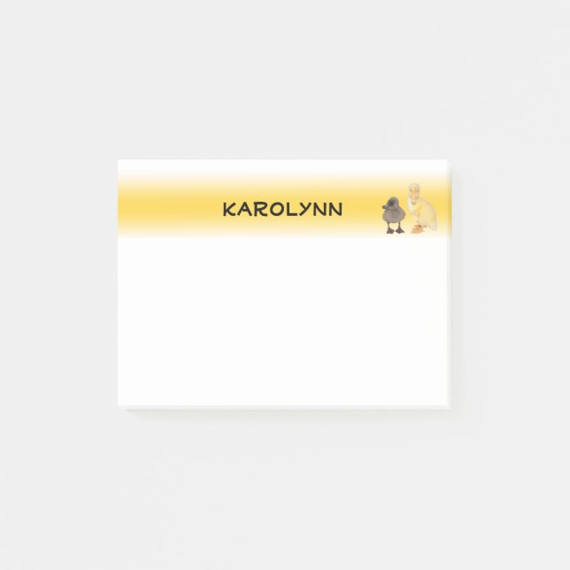 Adorable Grey  Yellow Ducklings Photo Template Post-it Notes (Front)