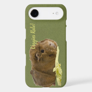 Adorable Guinea Pig Eating Celery Photograph