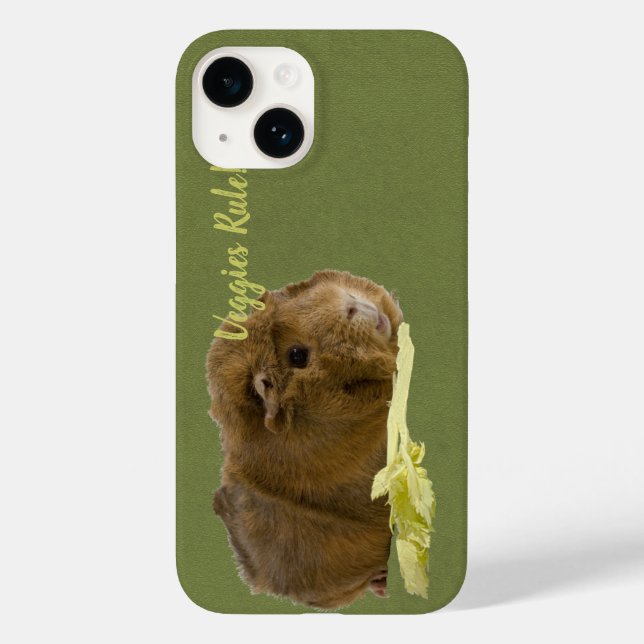 Adorable Guinea Pig Eating Celery Photograph Case-Mate iPhone Case (Back)
