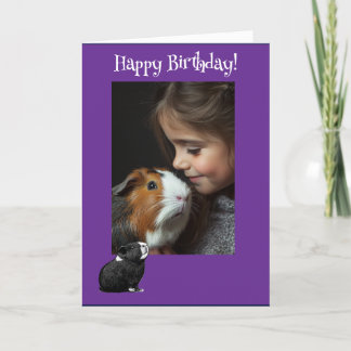 Adorable Guinea Pig Fun Photo Birthday Card